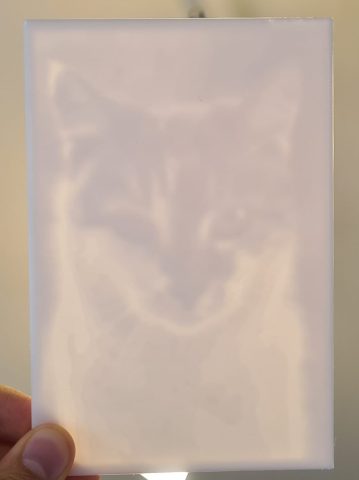 Test-Druck einer Lithophane mit Beleuchtung